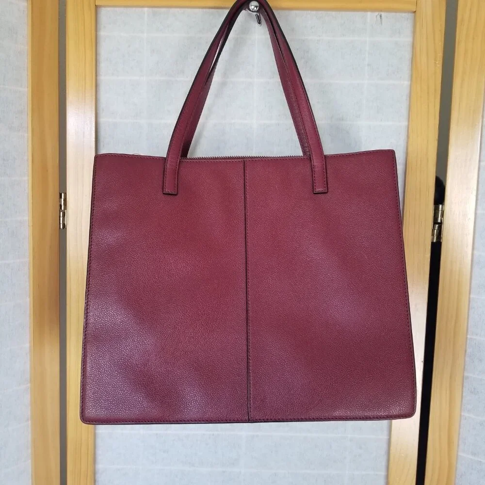 Kate Spade Large Tote Zarinah Hyde Tote Pink Burgundy Leather Suede Shoulder Bag - Picture 10 of 12